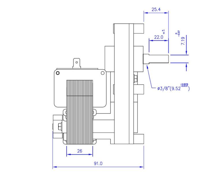 MOTORIDUTTORE MELLOR mod. FB1392 albero diametro 9,5 RPM 1,26 giri/minuto