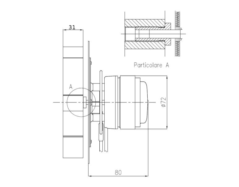 ESTRATTORE ASPIRATORE FUMI FANDIS VFC2C23 PALA ALLUMINIO H 31mm
